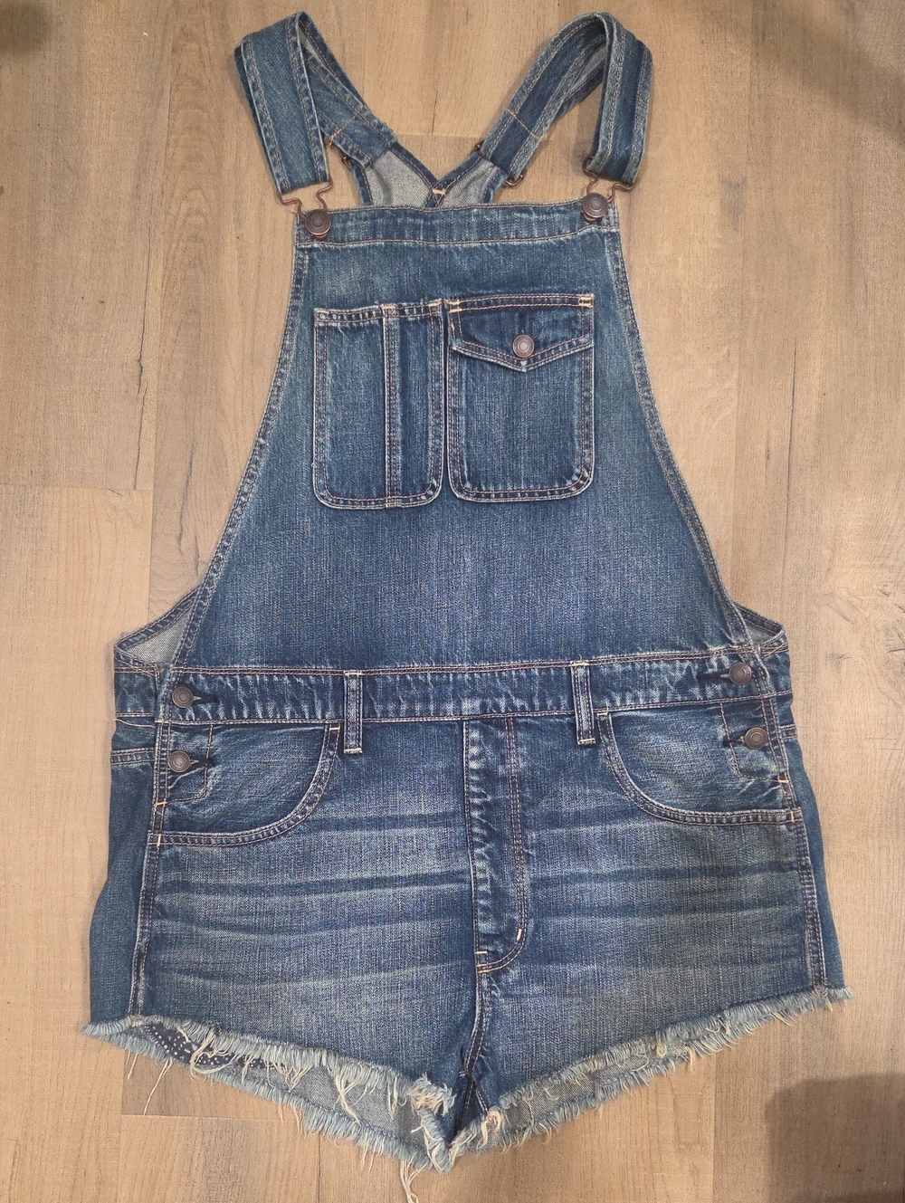 NWT American Eagle Outfitters Blue Denim Short Overalls
